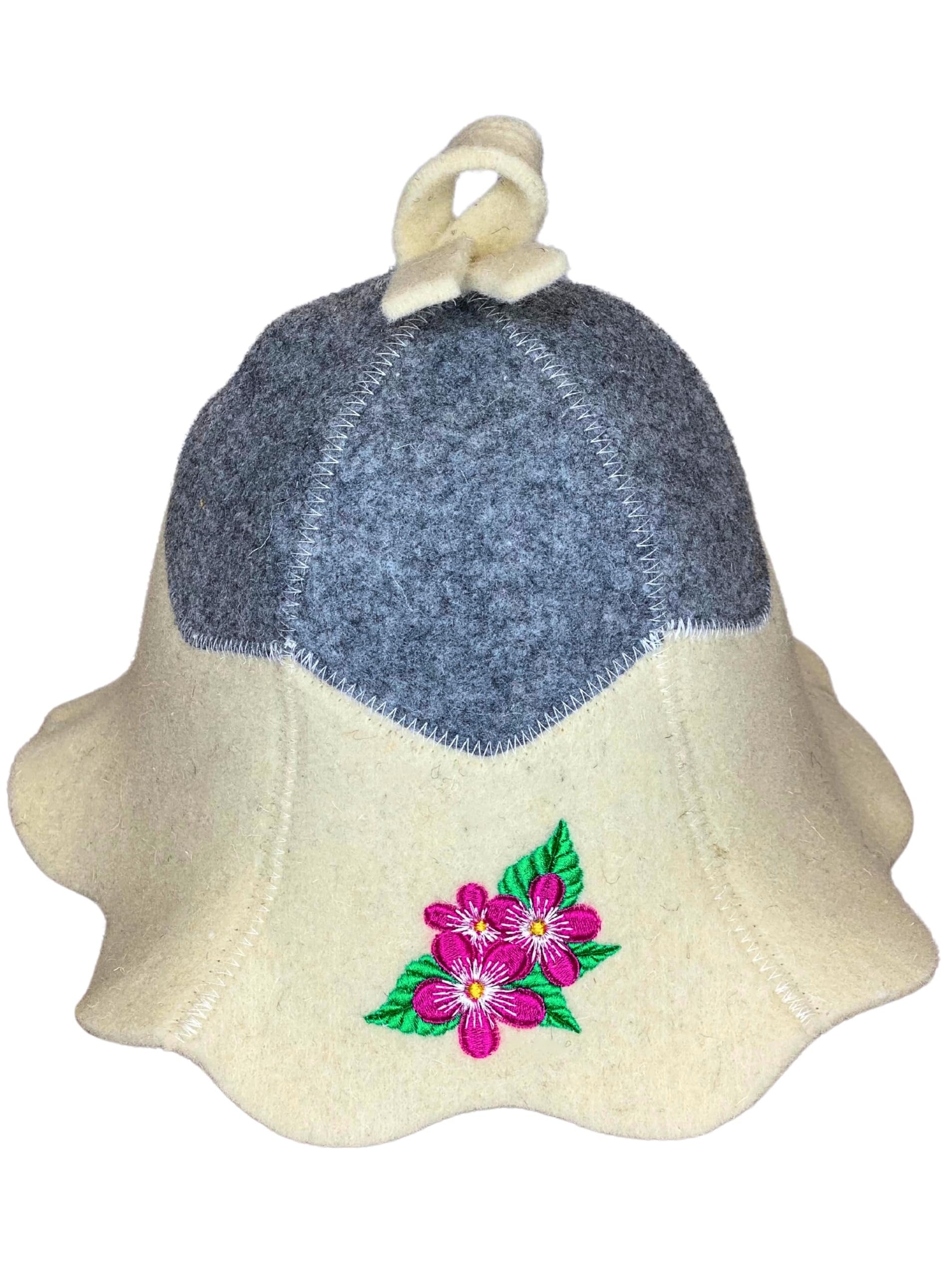NF member限定 NF Sauna Hat Sauna Hat Flower 100% Wool Felt Embroidered Head Protection Heat